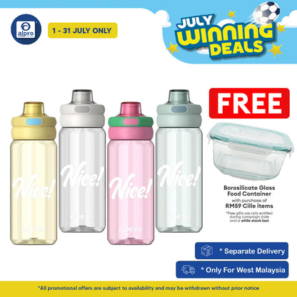 Cille Tritan BPA-Free Water Bottle Large Volume 650mL (XL-2521-650) | Premium BPA-Free Material Cille