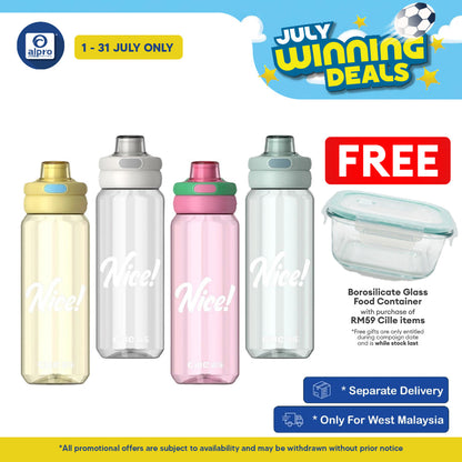 Cille Tritan BPA-Free Water Bottle Large Volume 830mL (XL-2521-830) | Premium BPA-Free Material Cille