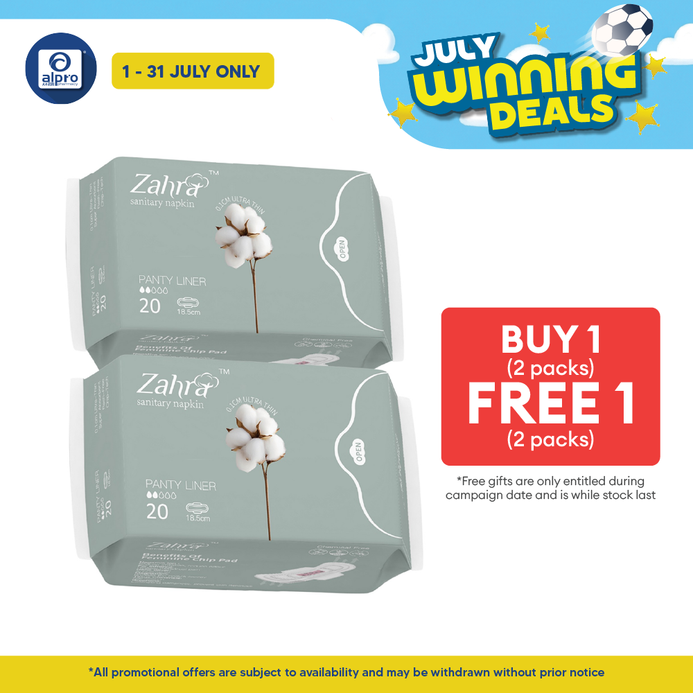 Zahra Panty Liner 185mm Combo (20s ×2packs) | Comfortable All-Day Wear ZAHRA