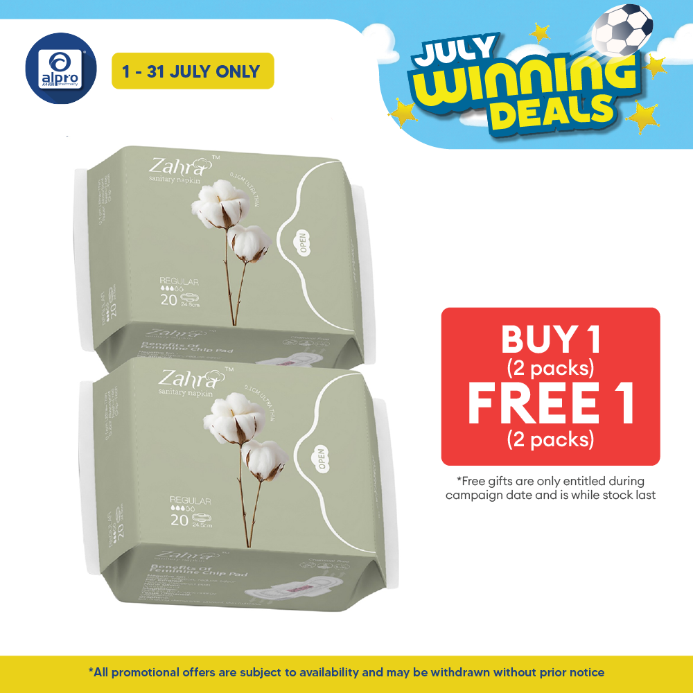 Zahra Regular Flow Pad 245mm Combo (20s ×2packs) | Fast Absorption & Ultra-Soft ZAHRA