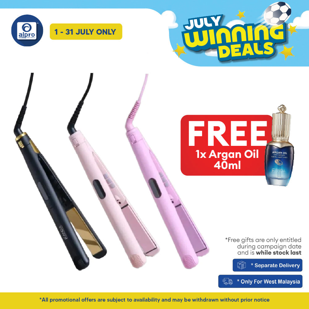 Fanda Hair Straightener (2.5cm) | No Tangle Ceramic Glace Coating FANDA