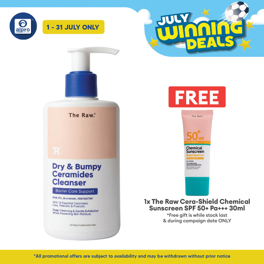 The Raw. Dry & Bumpy Ceramides Cleanser 145mL | Gentle Exfoliation & Moisturise Skin The Raw.