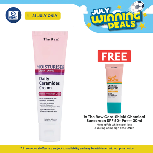 The Raw. Daily Ceramides Cream Moisturiser 50mL | Intense Hydration Cream The Raw.