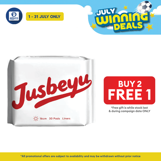 Jusbeyu Sanitary Panty Liner 160mm × 30s | Ultra-Thin & Discreet Comfort Jusbeyu