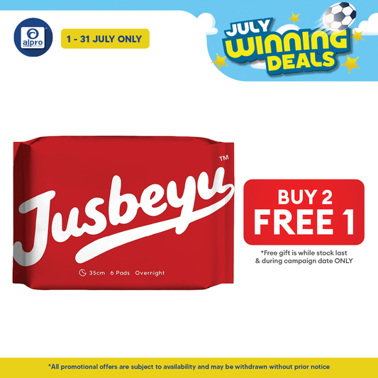Jusbeyu Sanitary Pad 350mm ×6s | Ultra Soft & Instant Absorption Layer Jusbeyu