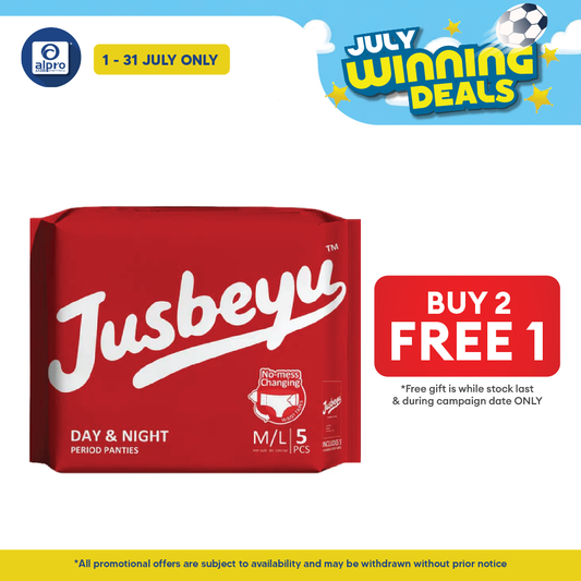 Jusbeyu Sanitary Panties M/L size ×5s | Convenient & No-Mess Changing Jusbeyu