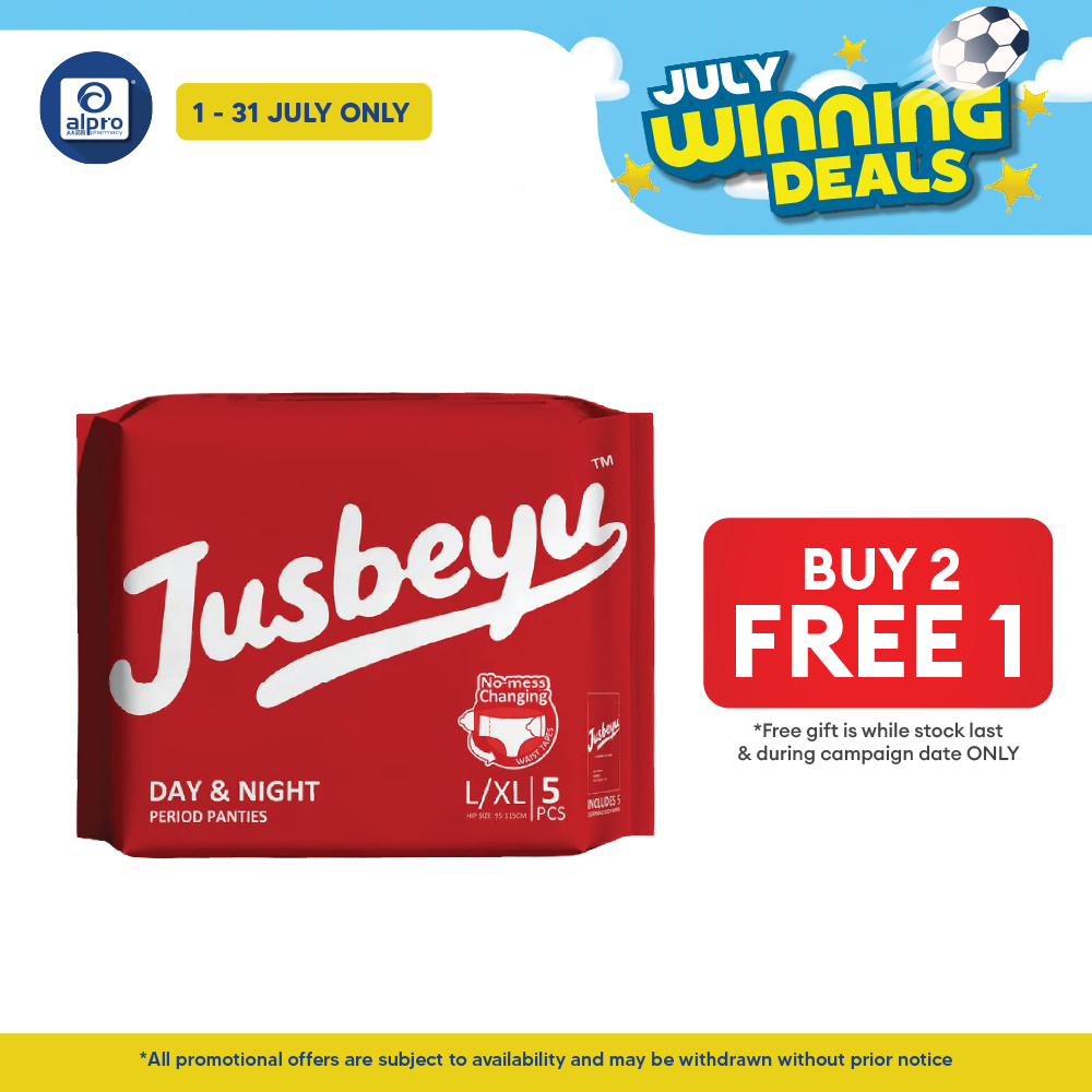 Jusbeyu Sanitary Panties L/XL size ×5s | Convenient & No-Mess Changing Jusbeyu