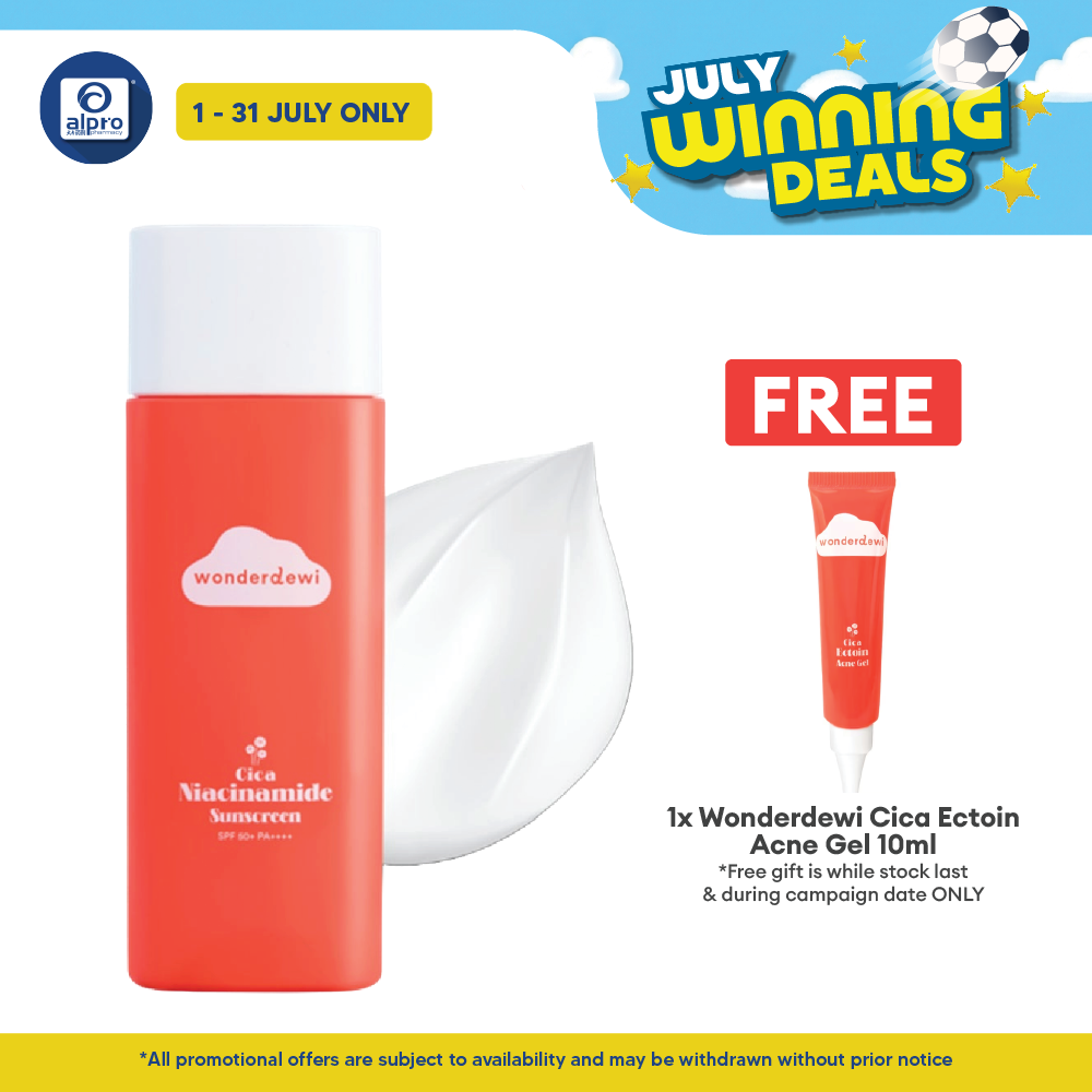 WonderDewi Cica Niacinamide Sunscreen 50mL | Defence & Replenish Skin Hydration WonderDewi