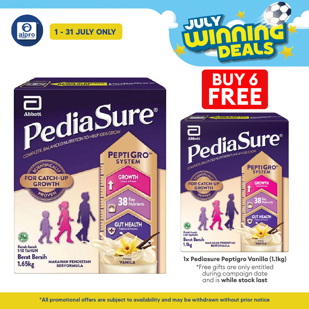 Abbott PediaSure PeptiGro Vanilla 1.65kg | Complete Nutrition for Growing Children Pediasure