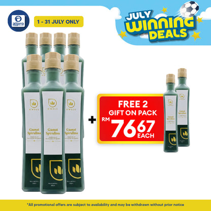 D'Well Gamat Spirulina 500mL ×7 Bottles (+2 FOC) | Boosts Overall Heath & Well Being D Well