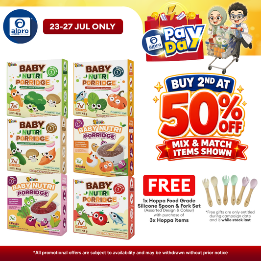 Hoppa Baby Nutri Porridge 45g (15g ×3s) | Freeze-Dried Ready Baby Meal (7 Months+) Hoppa