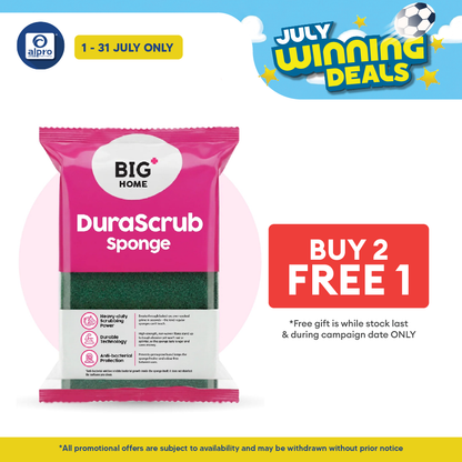 Big+ DuraScrub Anti-Bacterial Dishwashing Sponge 1s | Heavy Duty Scrubbing Power Big+