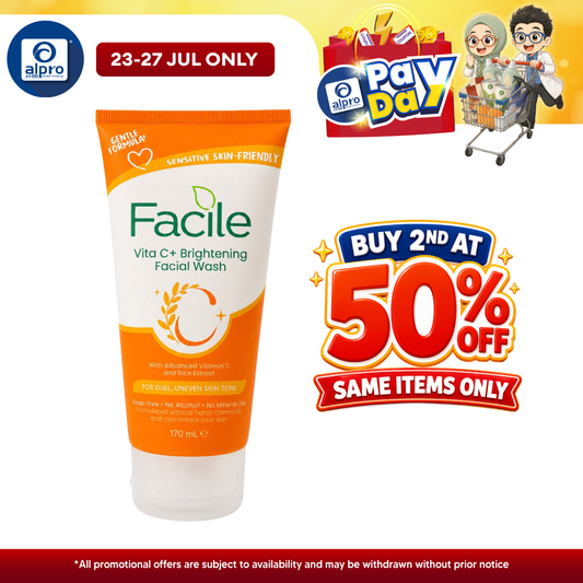 GSO Facile Vitac+ Brightening Facial Wash 170ml | Sensitive Skin Friendly GSO