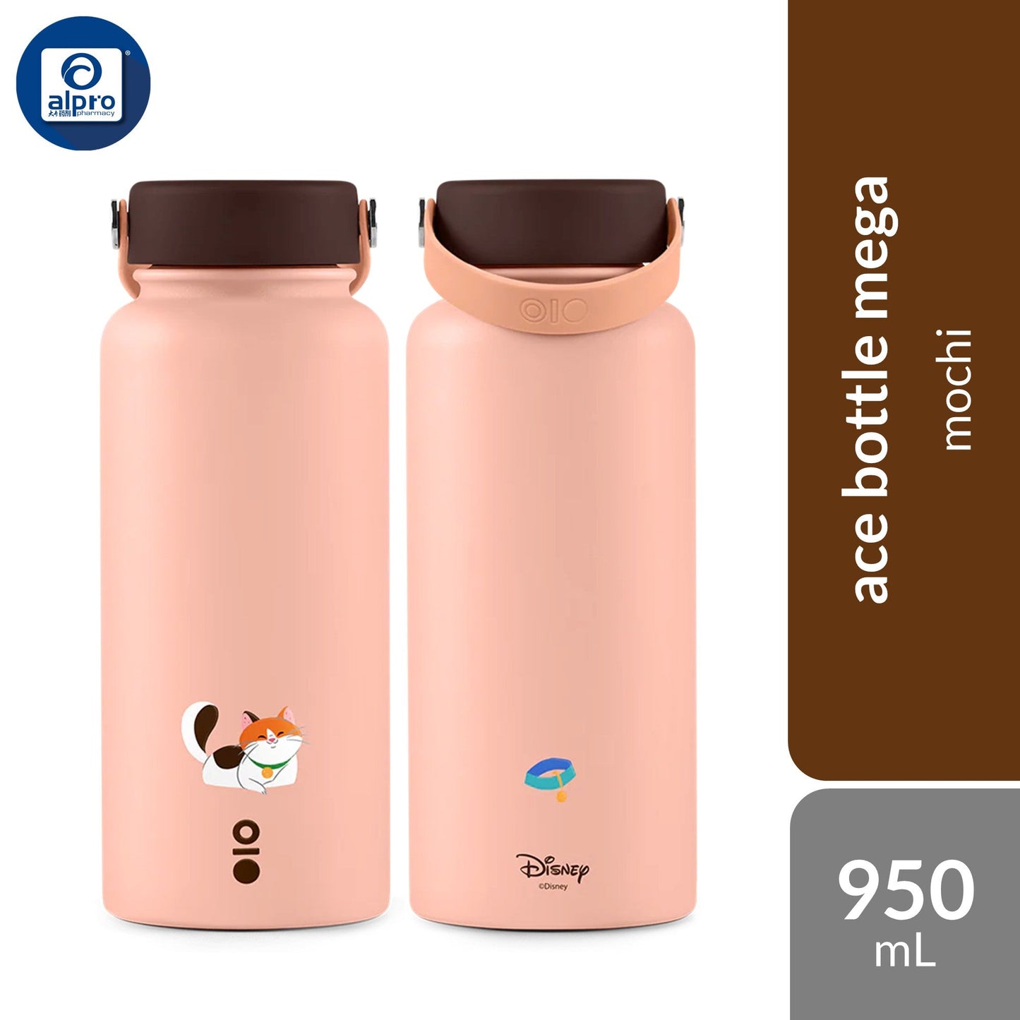 Montigo Disney Cats Ace Bottle Mega (Lucifer/ Mochi/ Cheshire) 950mL | Disney’s Iconic Whimsical Cats Montigo