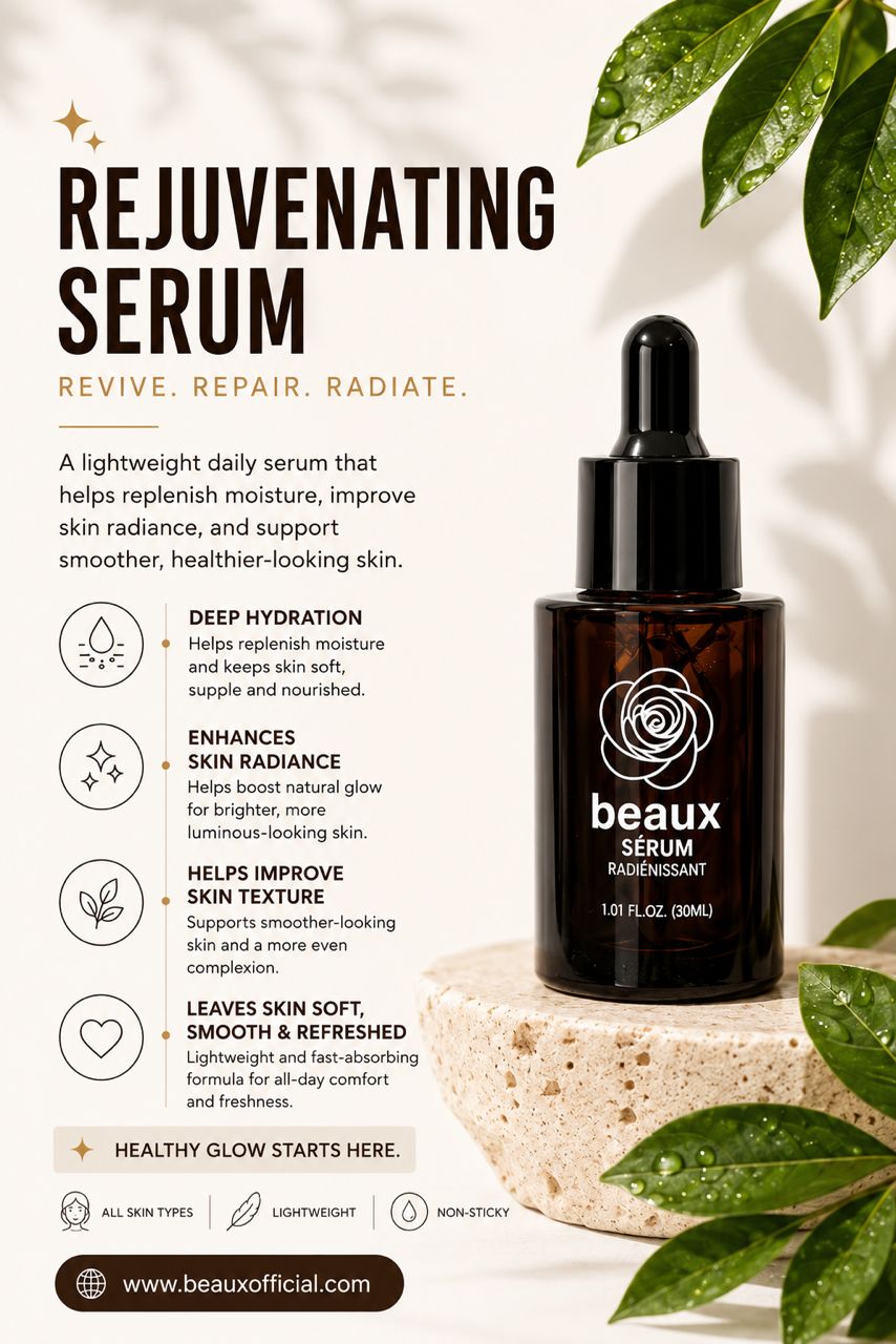 beaux Rejuvenating Serum 100ml | Support Skin Firmness Beaux