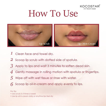 Kocostar Peach DuoDuo | Lip Scrub & Oil-In-Cream Kocostar