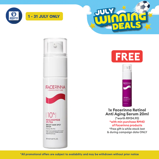 Facerinna 10% Niacinamide 3% TXA Bright Dark Spot Serum 20mL | Lightweight & Quick Absorb Facerinna
