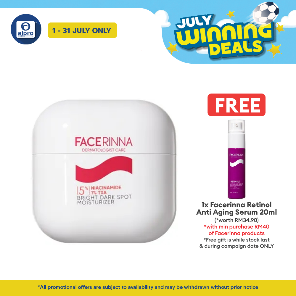 Facerinna 5% Niacinamide 1% TXA Bright Dark Spot Moisturizer 30g | Boosts Radiance & Evens Out Skin Facerinna
