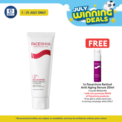 Facerinna 2% Niacinamide Power Bright Cleanser 120mL | Boosts Radiance & Evens Out Skin Facerinna