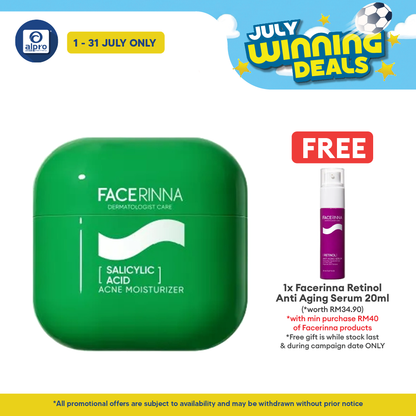 Facerinna Salicylic Acid Acne Moisturizer 30g | Helps To Treat & Prevent Breakouts Facerinna