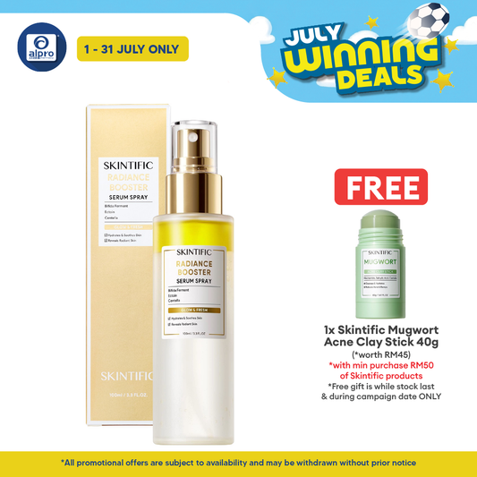 Skintific Radiance Serum Spray 100mL | 3-In-One Serum, Primer & Setting Spray Skintific
