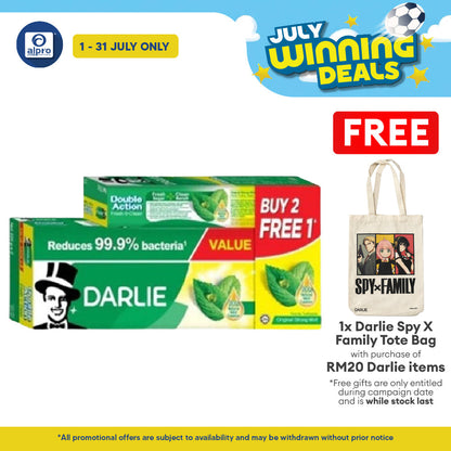 (WS) Darlie Double Action Base 225g 2s Free 75g | Toothpaste Darlie