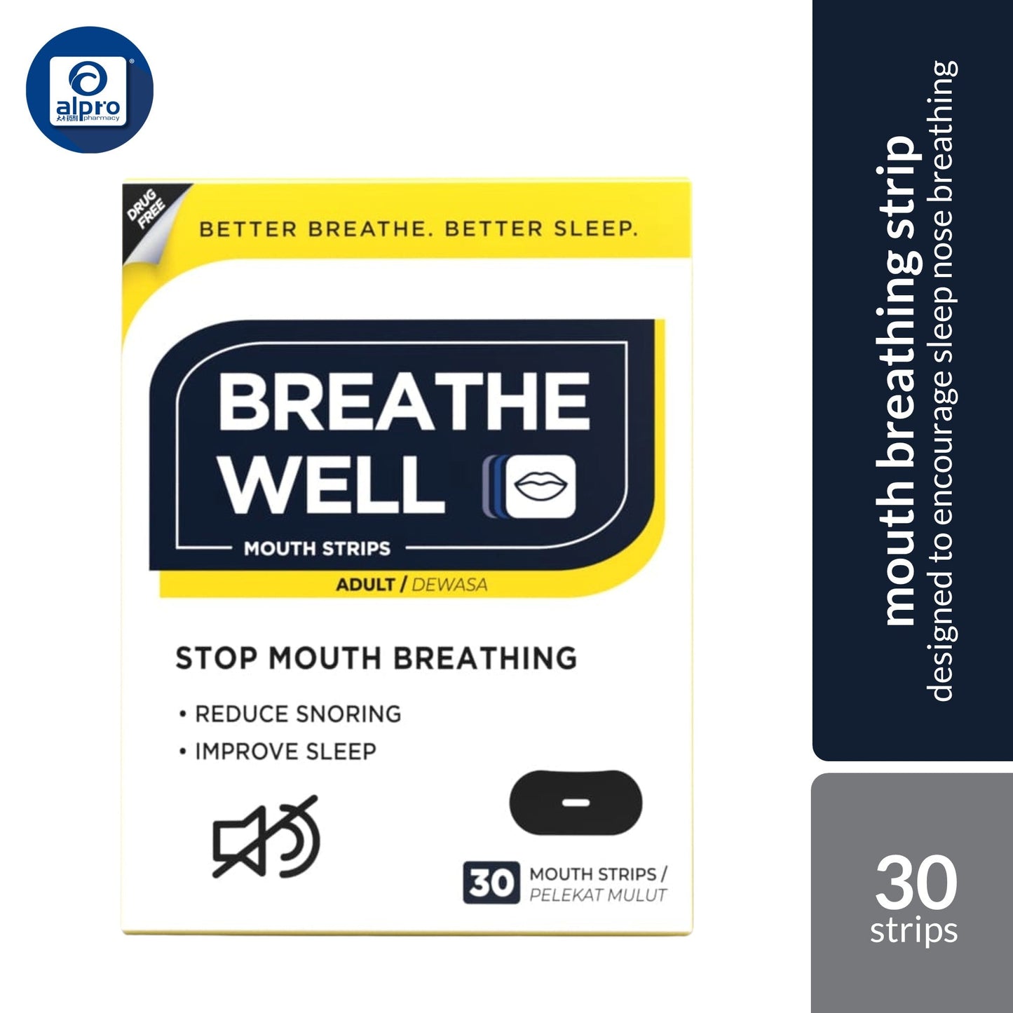 Medicrew Breathe Well Mouth Strips (Adults/ Kids) 30s | Designed to Encourage Sleep Nose Breathing Medicrew Healthcare