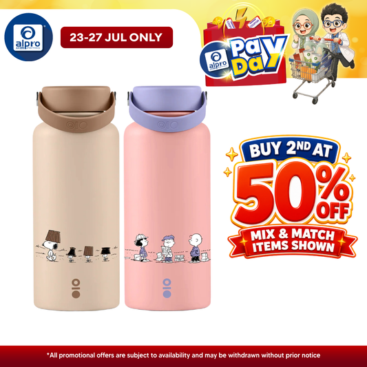 Montigo Ace Bottle Mega Peanuts Playbook Collection (Snoopy Desert March / Snoopy Snack Time) 950mL | Timeless Moments Montigo