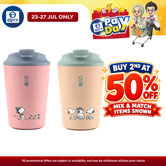 Montigo Sense Coffee Cup Regular Peanuts Playbook Collection (Snoopy Stands Up / Snoopy Troop Exit) 340mL Montigo