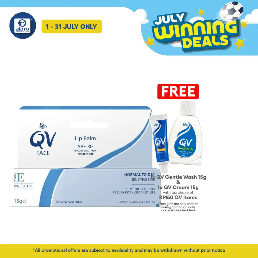 Ego QV Lip Balm Spf30 15g | For Dry and Sensitive Lips QV