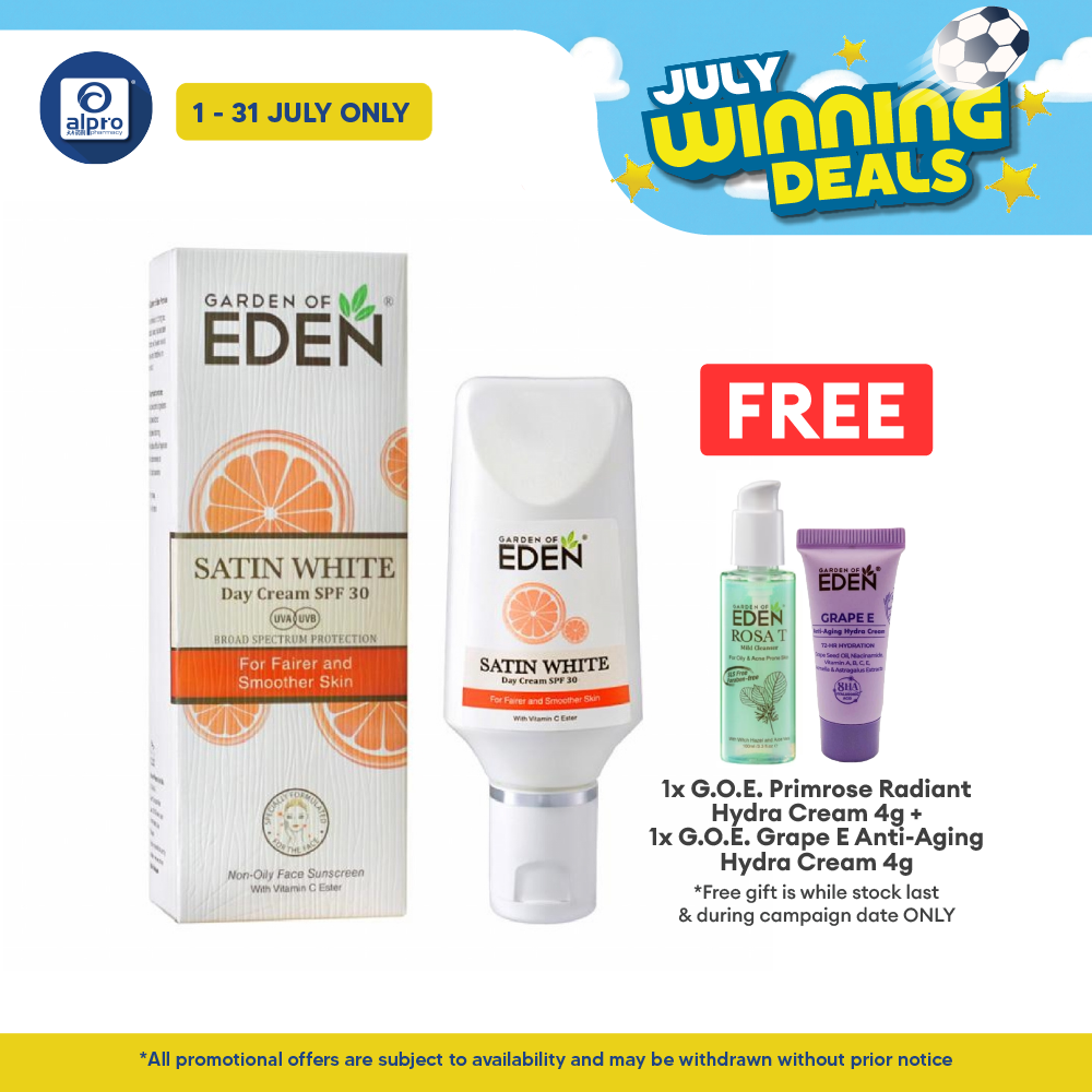 Garden Of Eden Satin White Day Cream SPF 50++ 40g | Helps Lighten Skin Tone Garden Of Eden