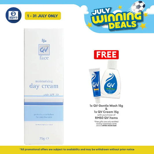 Ego QV Face Moist Day Cream With SPF30+ 75g | Protective Moisturiser QV