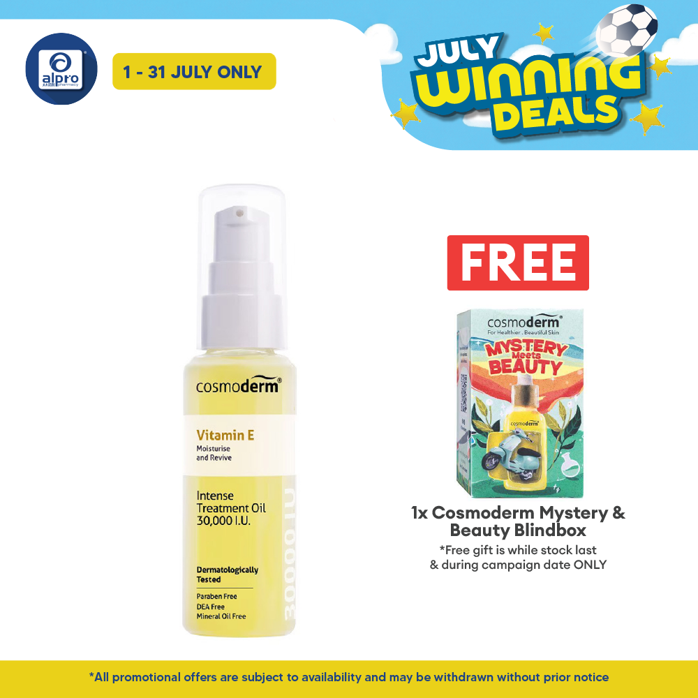 Cosmoderm Vitamin E Oil 30000 IU 30ml | Reduce Skin Appearance Cosmoderm