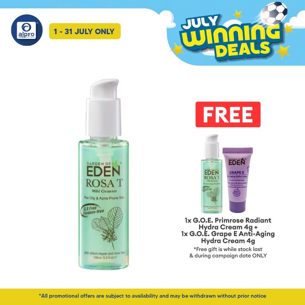 Garden Of Eden Rosa T Mild Cleanser 100ml | Helps Oil Control and Soothes Irritation Garden Of Eden