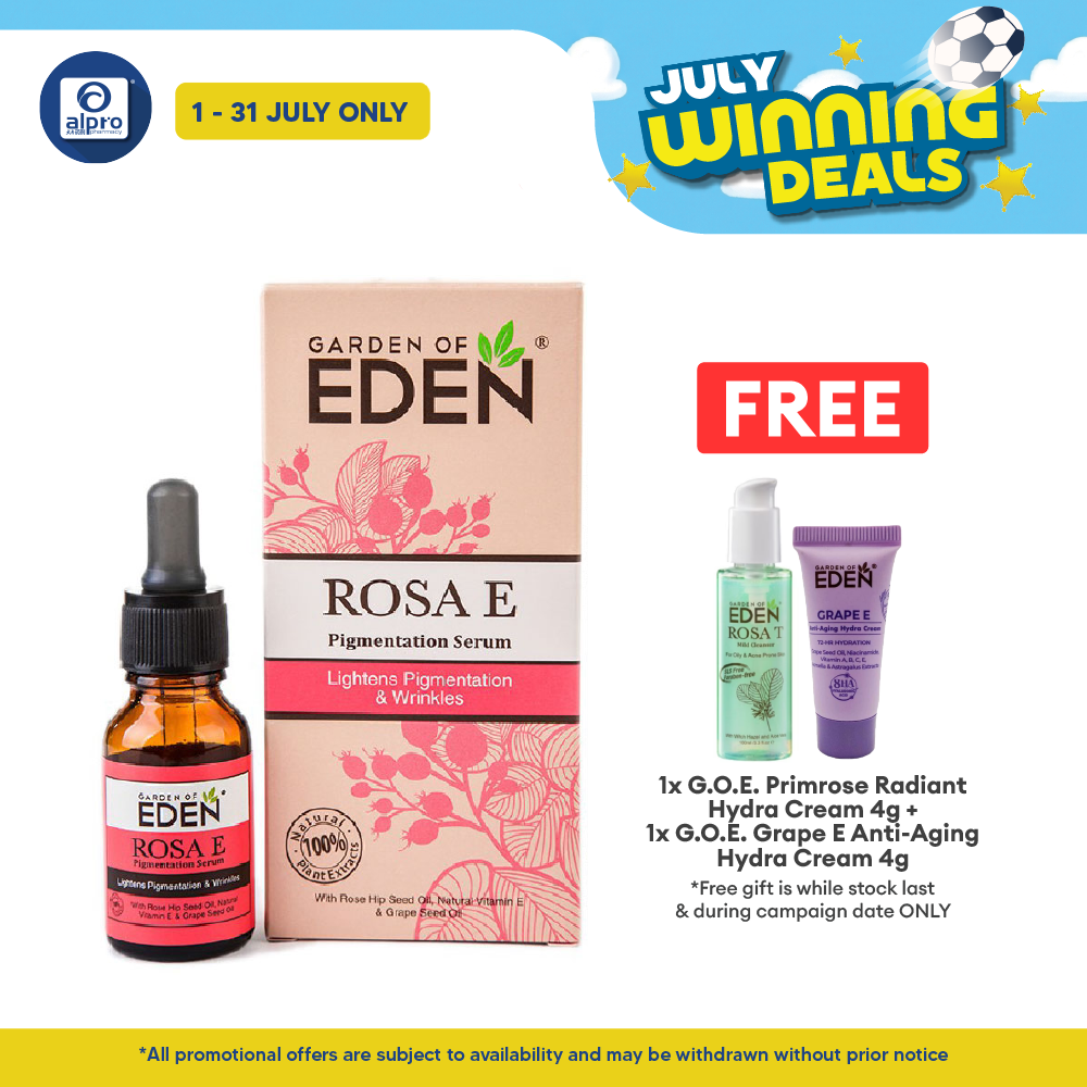 Garden Of Eden Rosa E Pigmentation Serum 15ml | Lightens Skin Tone Garden Of Eden