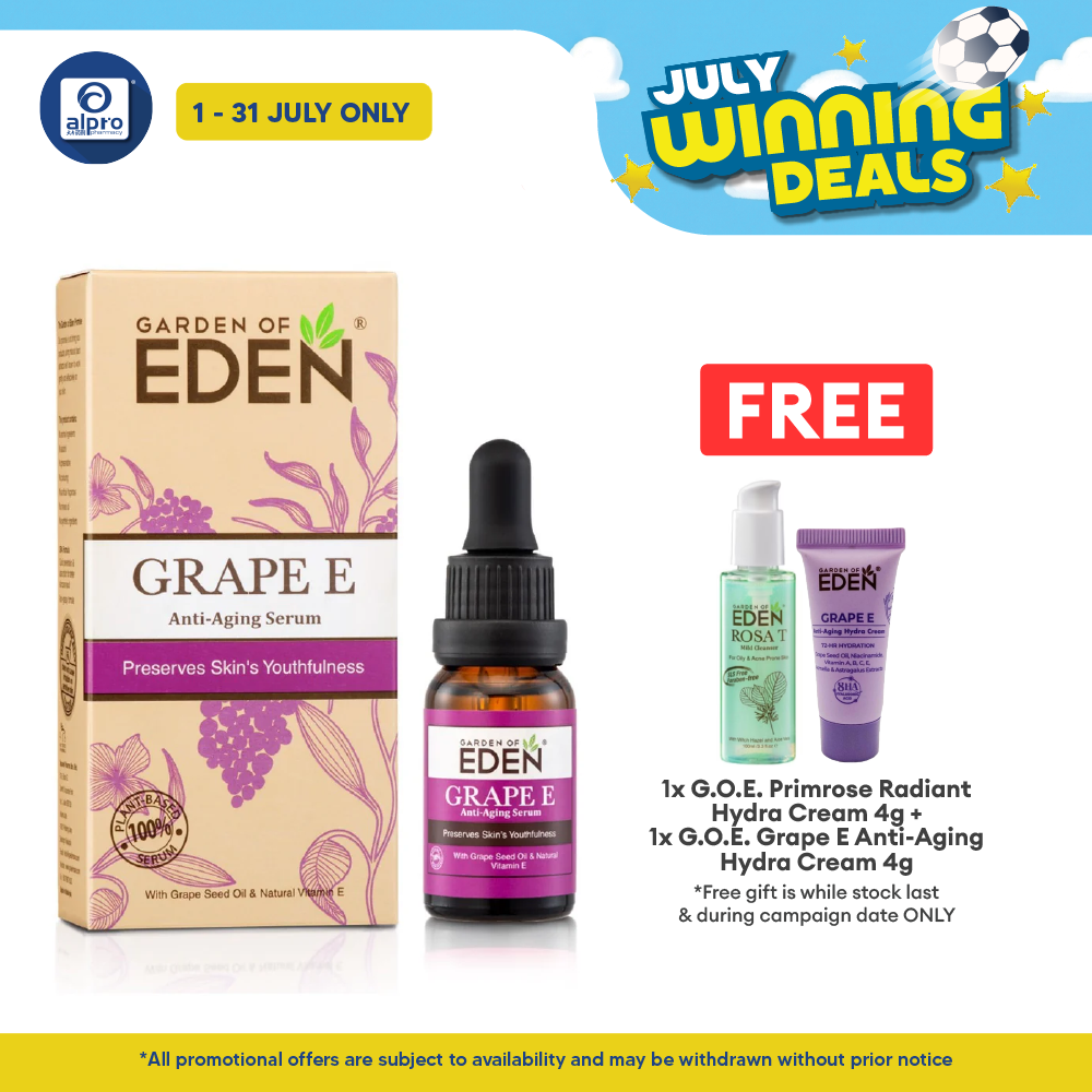 Garden of Eden Grape E Anti-Aging Serum 15ml | Reduce Wrinkles & Fine Line Garden Of Eden