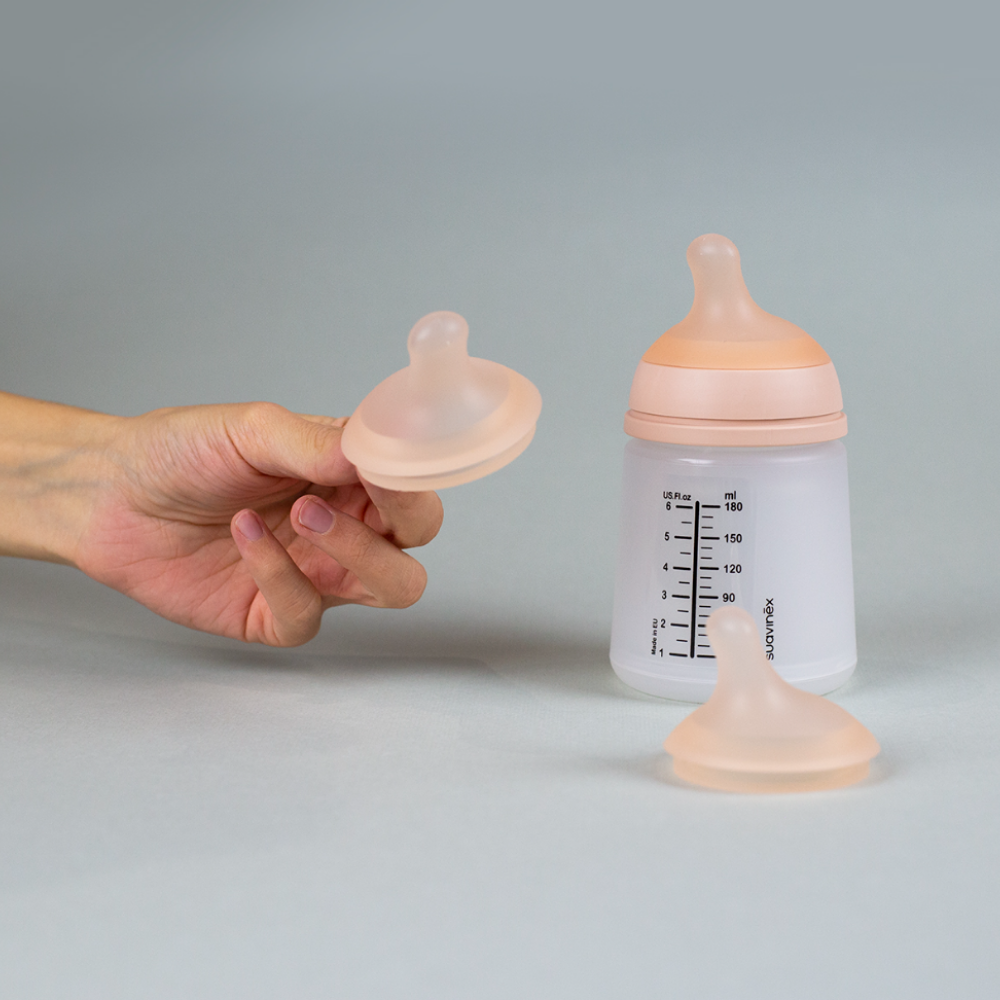 Suavinex Zero Zero Silicone Teat Adaptable Flow 0M+ 2s | Anti-Colic Replacement Teats With Adaptable Flow Suavinex