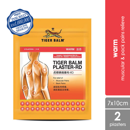 Tiger Balm Plaster Warm 7cmx10cm 2s | Warm Relief for Sore Muscle