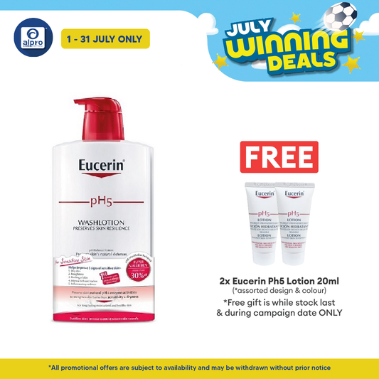 Eucerin pH5 Wash Lotion 2 x 1000ml | Protects Skin Natural Defenses Eucerin