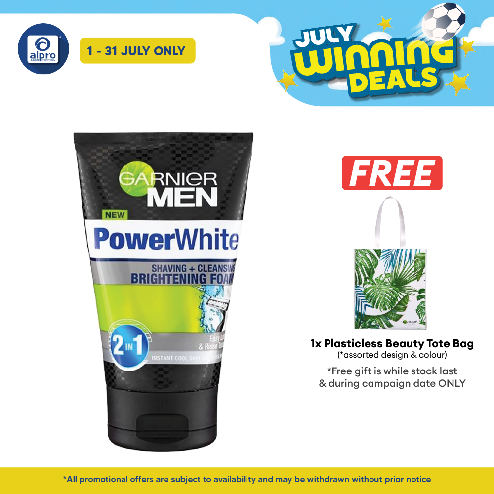 Garnier Men Powerwhite Shaving + Cleansing Foam 100ml Alpro Pharmacy