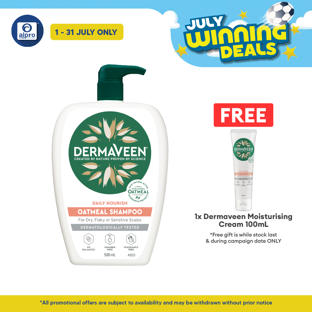 Dermaveen Oatmeal Shampoo 500ml | Nourish Sensitive Scalps Dermaveen