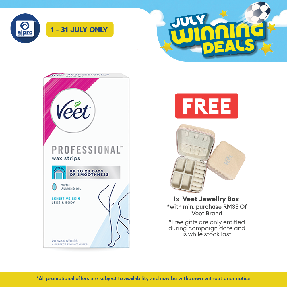 Veet Hair Remover Cold Wax Strips Sensitive Skin 20s Veet