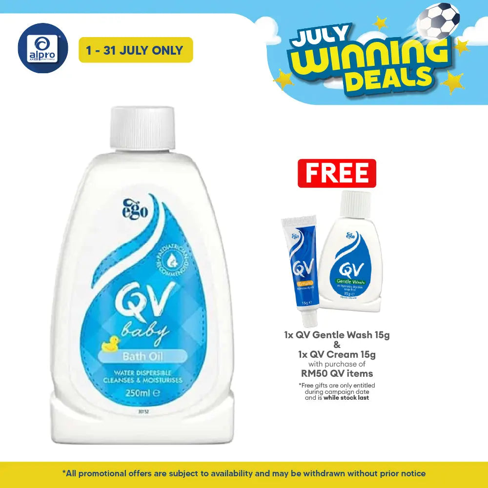 Ego QV Baby Bath Oil 250ml | Suitable Of Delicate Or Sensitive Skin QV