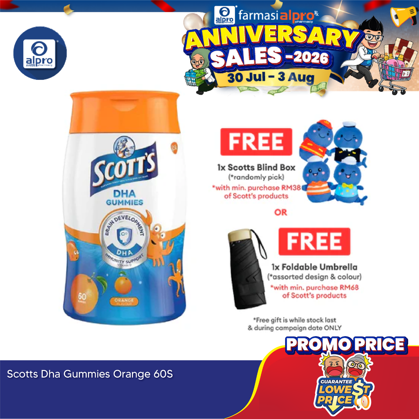 Scotts DHA Gummies Orange 60s | Brain Health Scotts
