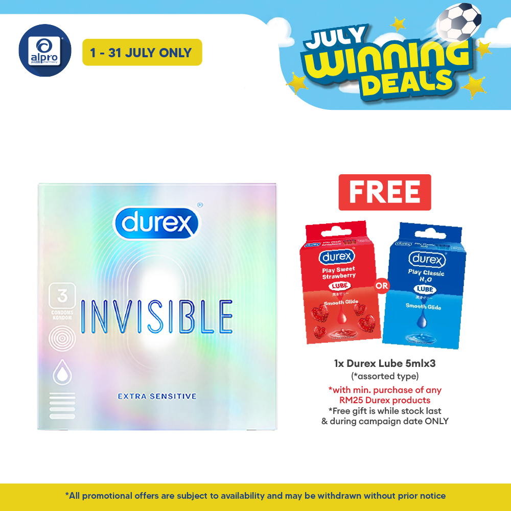 Durex Invisible Extra Thin Extra Sensitive Condom 3s Durex
