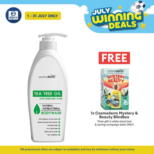 Cosmoderm Tea Tree Oil Shower Gel 500ml | Relieves Pain and Irritated Skin Cosmoderm