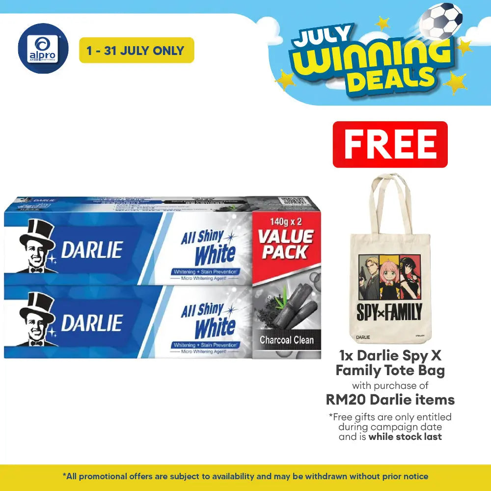 Darlie All Shiny White Charcoal Clean (140 G) 2s Darlie