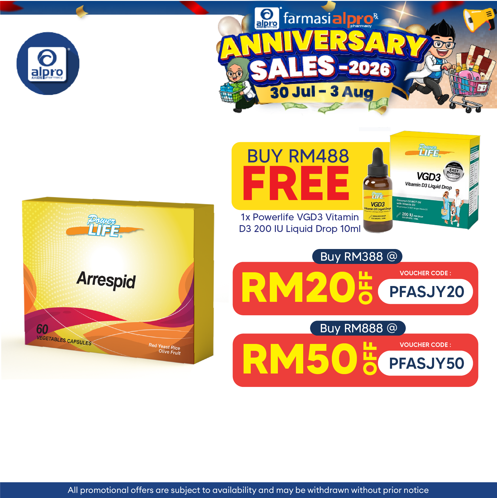 Powerlife Arrespid 60s | For General Health Maintainence Powerlife