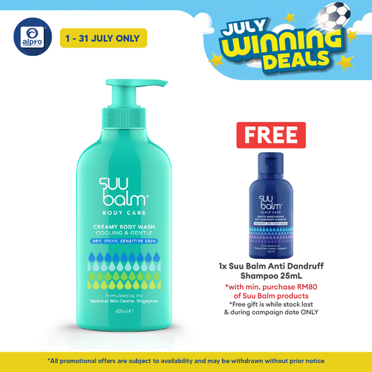 Suu Balm Cooling & Moisturising Cream Body Wash 420ml | For Sensitive and Dry Skin Suu Balm