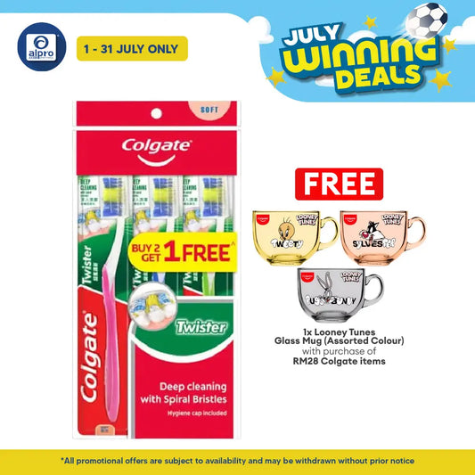 Colgate Toothbrush Twister Soft B2F1 (Poly Bag) | Deep Cleaning Colgate
